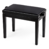 Blank svart pianopall med sittdyna i svart velour - Pianomagasinet